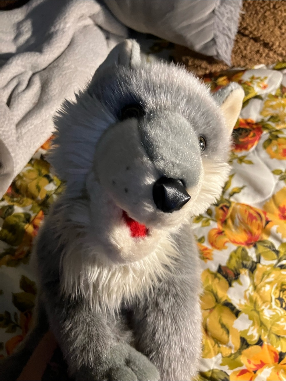 Folkmanis Timber Wolf Grey White Full Body Hand Puppet 15" Stuffed Animal Plush